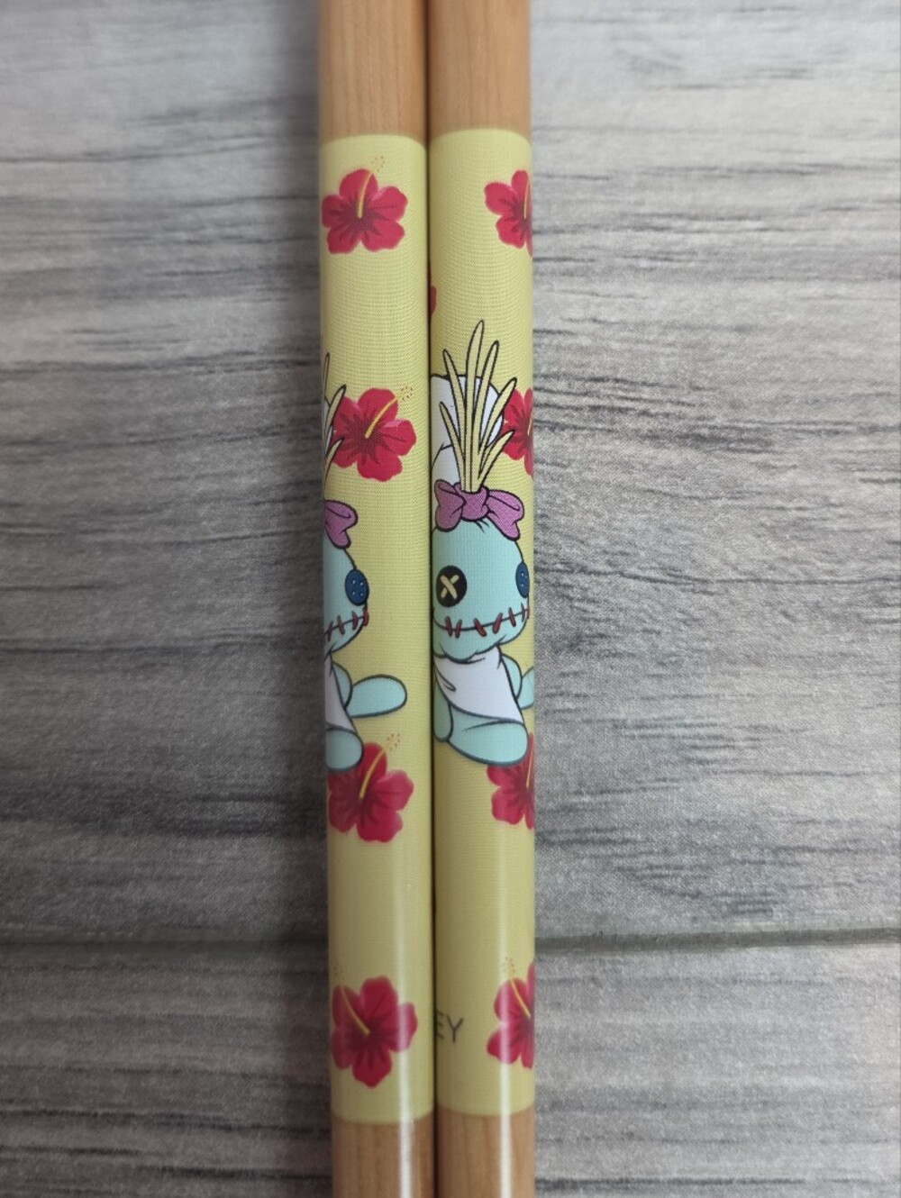 Disney Stitch Yellow Hibiscus Wooden Chopsticks Set of 2